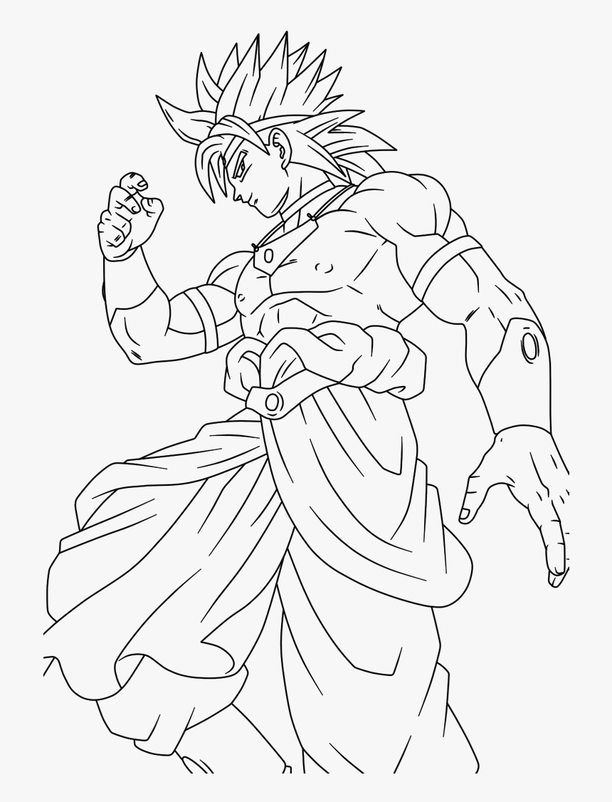 Bling Effect Lineart - Dragon Ball Lineart Broly, HD Png Download, Free Download