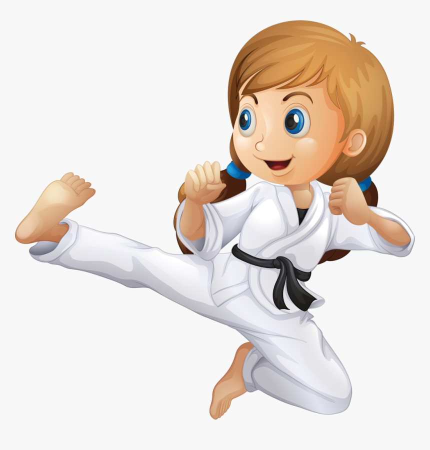 Girl Clipart Martial Arts - Kid Karate Clipart, HD Png Download, Free Download