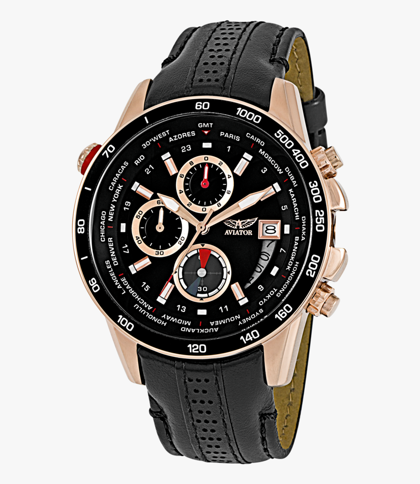 Aviator F Series World Cities Chronograph Watch, HD Png Download, Free Download