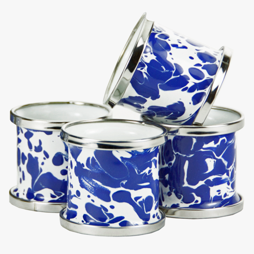 Cb74 Cobalt Blue Swirl Napkin Rings-set Of - Cup, HD Png Download, Free Download