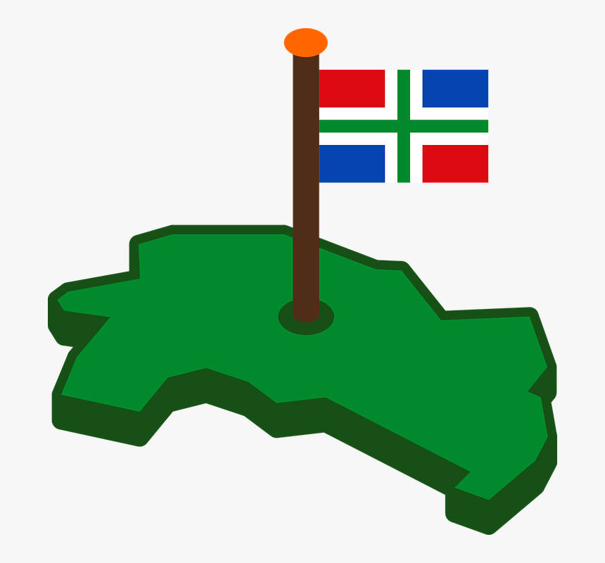 Groningen, Map, Green, Flag, Province - Groningen Vlag Kaart, HD Png Download, Free Download