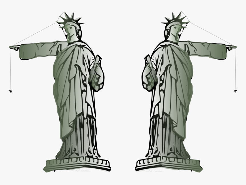 Monument,tree,fictional Character - Statue Of Liberty Pointing, HD Png Download, Free Download