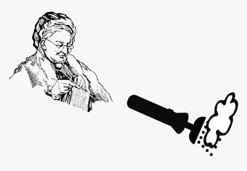 Avo Lanterna - Old Woman Knitting Drawing, HD Png Download, Free Download