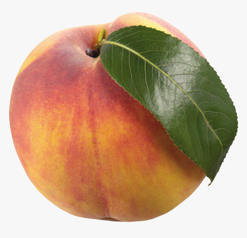 Peach With Leaf Png Clipart - Peach Png, Transparent Png, Free Download
