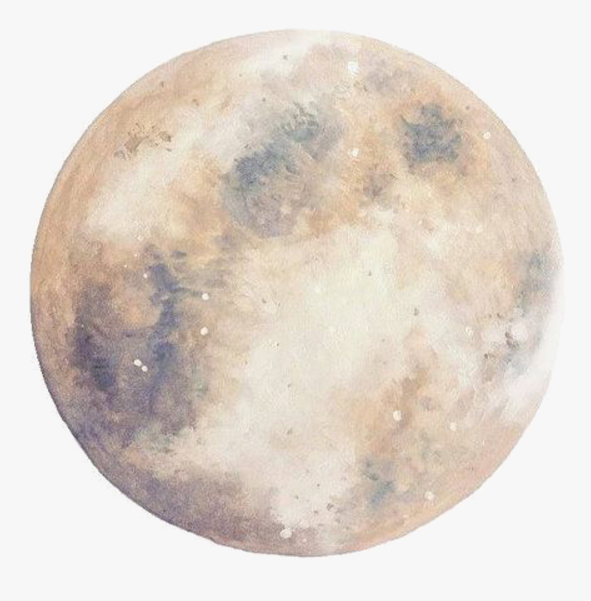 Full Moon Moon Watercolor, HD Png Download, Free Download