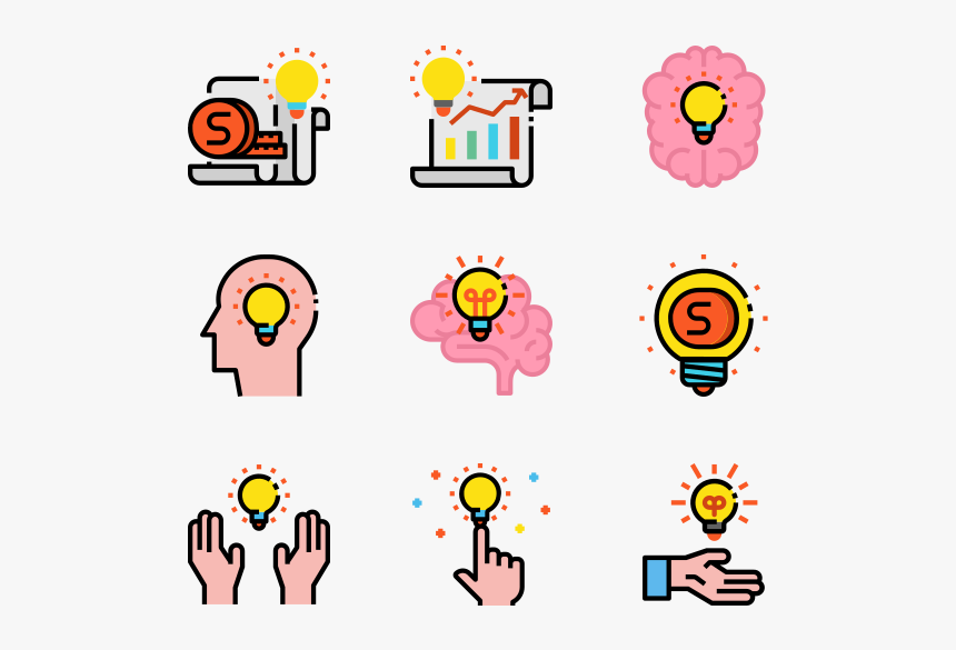 Brainstorming Icons Free Vector Transparent Background - Brainstorming Ideas Icon Transparent, HD Png Download, Free Download