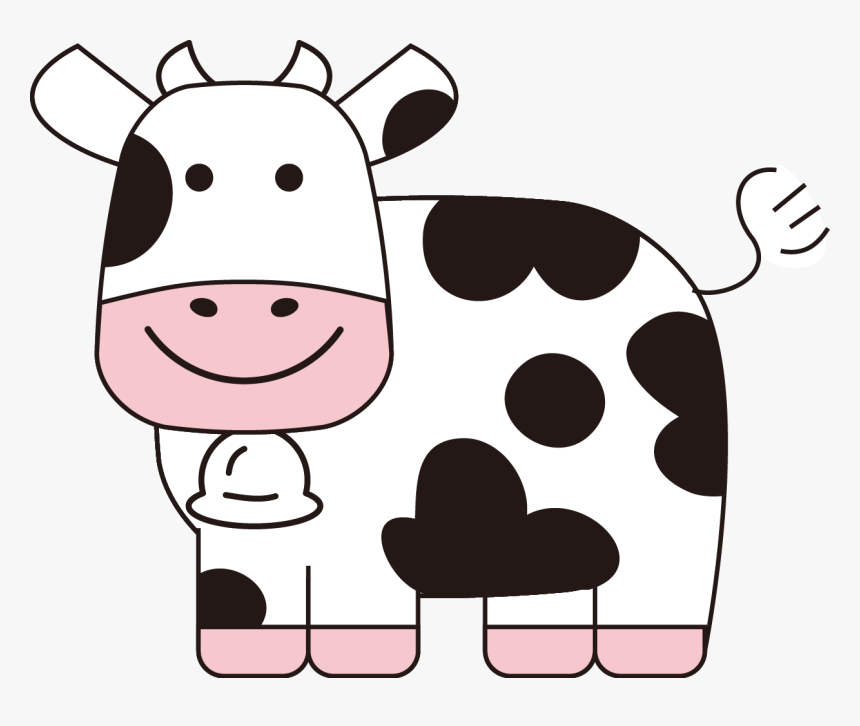 Cute Cartoon Cow - Cartoon Black And White Images Of Cow, HD Png Download, Free Download