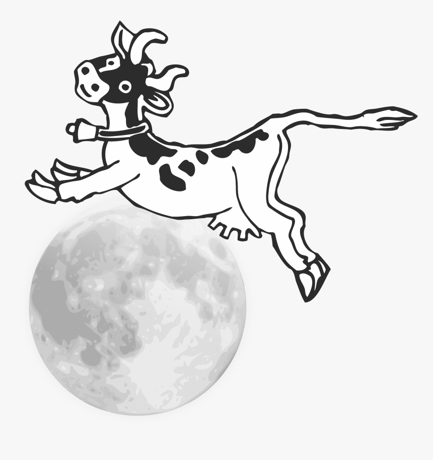 Clipart - Cow Jumping Over The Moon Free, HD Png Download, Free Download