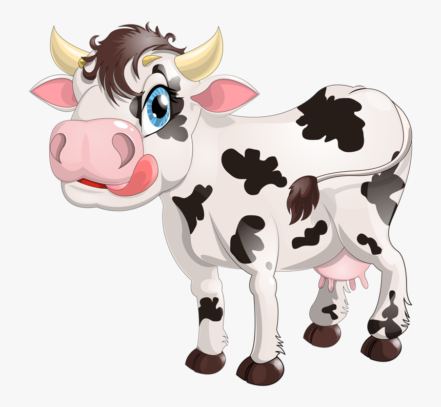 Dairy Cattle Milk Calf - Cartoon Black And White Milk Cow, HD Png Download, Free Download