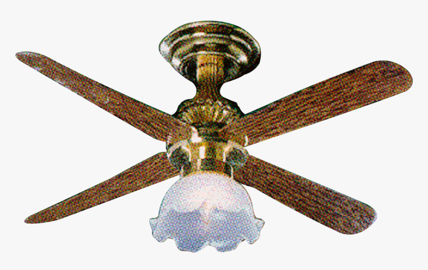 Tulip Shade Ceiling Fan Dollhouse Miniature Electrical - Ceiling Fan, HD Png Download, Free Download