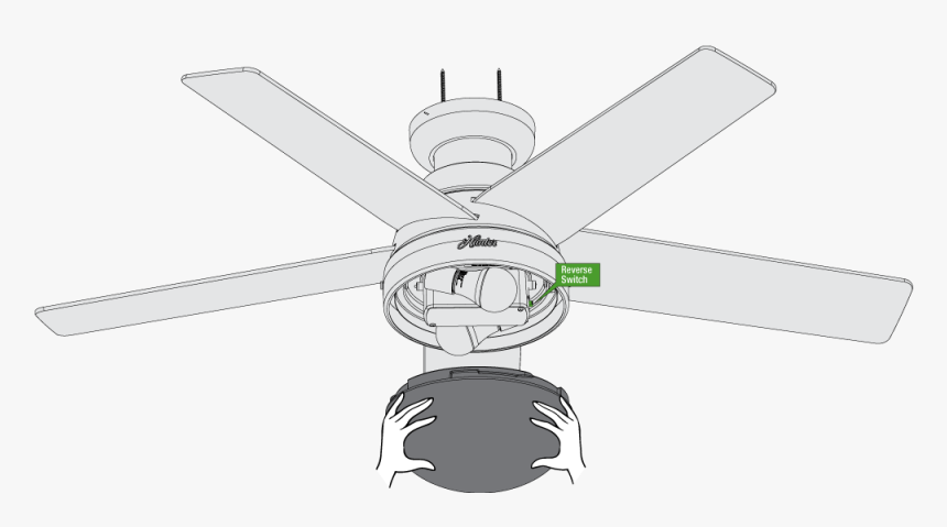 Transparent Ceiling Fan Clipart - Ceiling Fan Reverse Switch, HD Png Download, Free Download