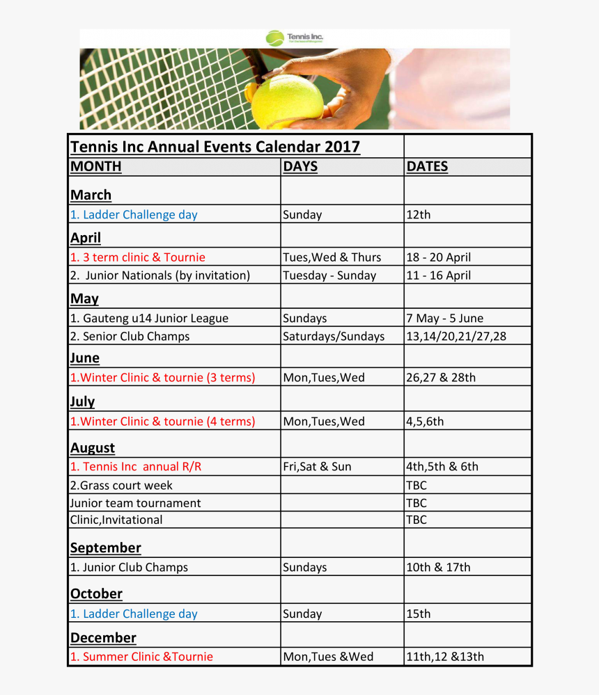 Annual Event Calendar Template Hq Printable Documents