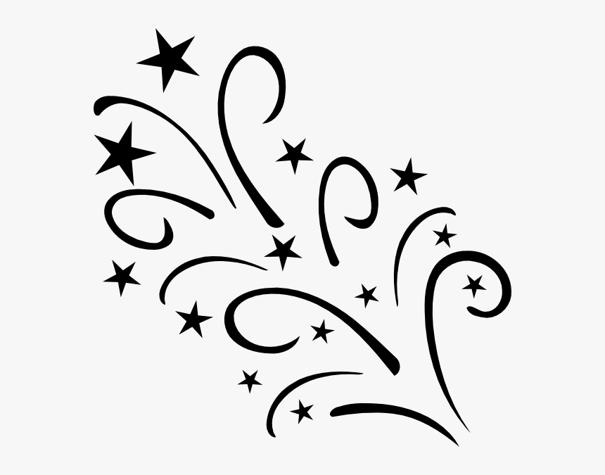 Transparent White Star Png Transparent Background - Shooting Stars Clip Art Black And White, Png Download, Free Download