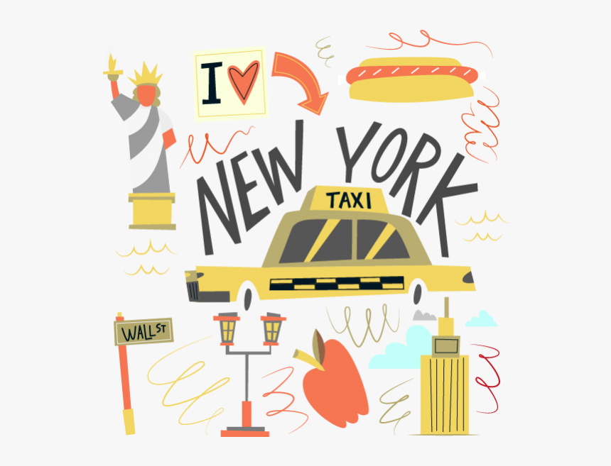 America New York Taxi Wall Sticker Window Sticker Nursery, HD Png Download, Free Download