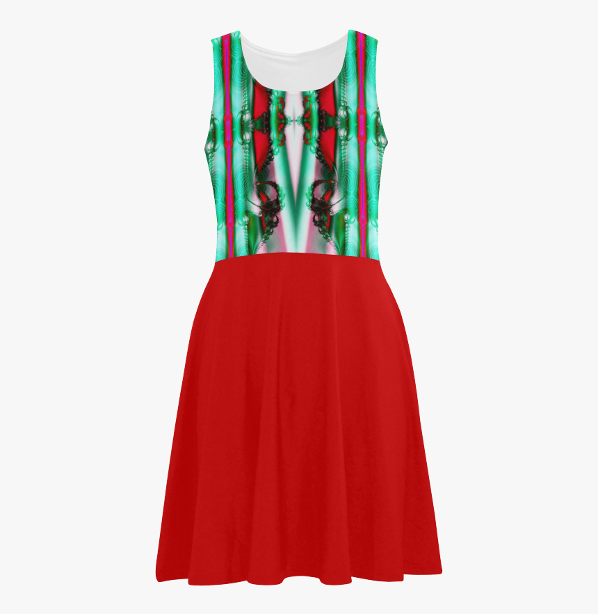 Red & Green Christmas Ribbons Atalanta Sundress - Cocktail Dress, HD Png Download, Free Download