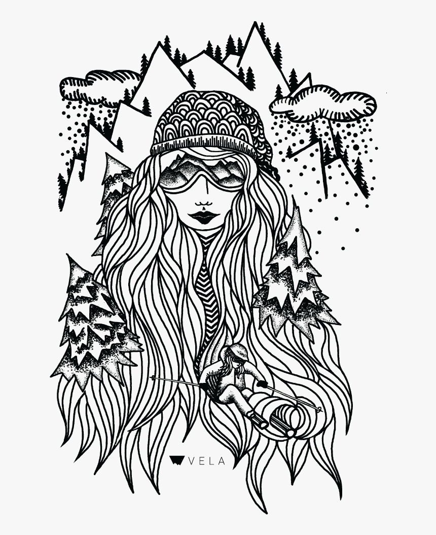 Vela Apparel Mountain Women Design - Illustration, HD Png Download, Free Download