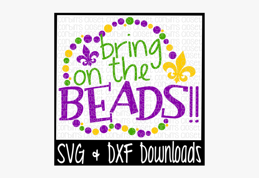 Mardi Gras Beads Border Png - Illustration, Transparent Png, Free Download