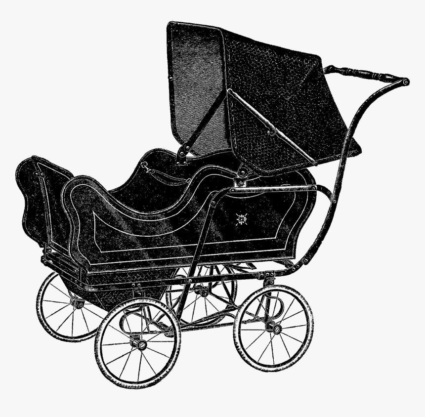 Digital Stamp Design - Baby Carriage Old Fashioned Transparent, HD Png Download, Free Download