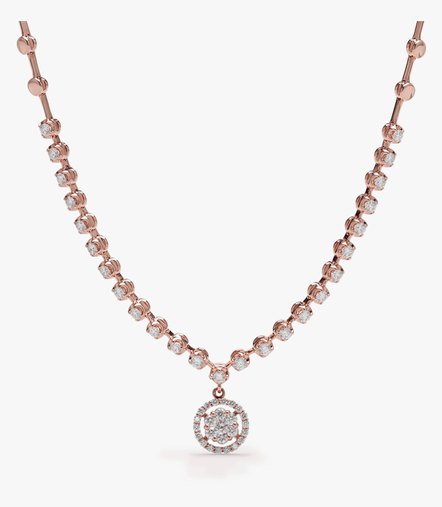 18ct Rose Gold Diamond Necklace - Jessica Mccormack Ball And Chain, HD Png Download, Free Download