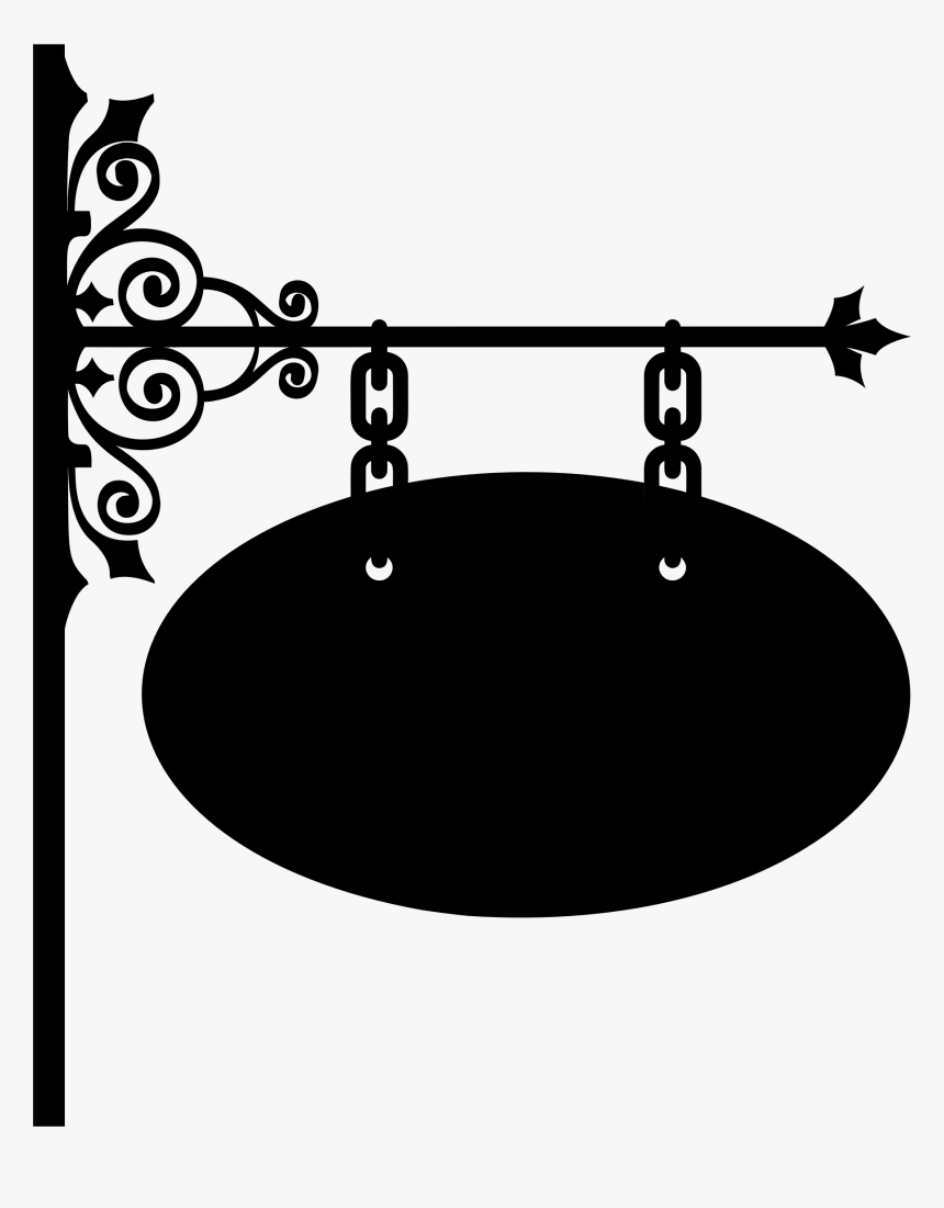 Ornate Decorative Wrought Sign - Wrought Iron Sign Clipart, HD Png Download, Free Download