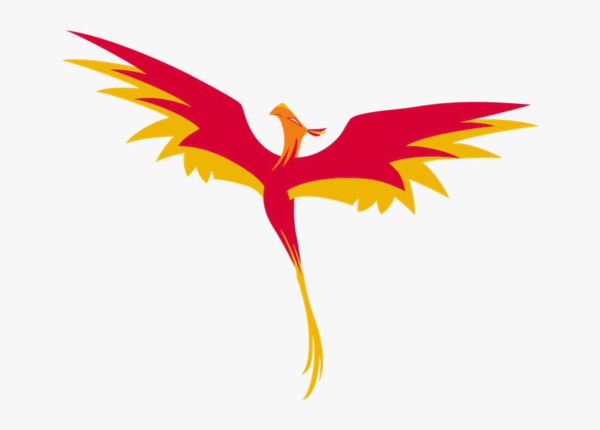 Flying Burning Phoenix With Two Red Long Wings With - Phoenix Clipart Png, Transparent Png, Free Download