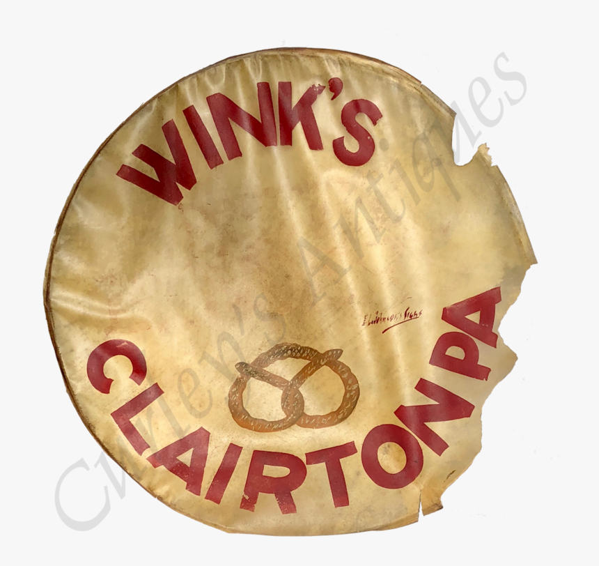 Vintage 1920s Hand Painted Wink’s Pretzels Drum Head, HD Png Download, Free Download