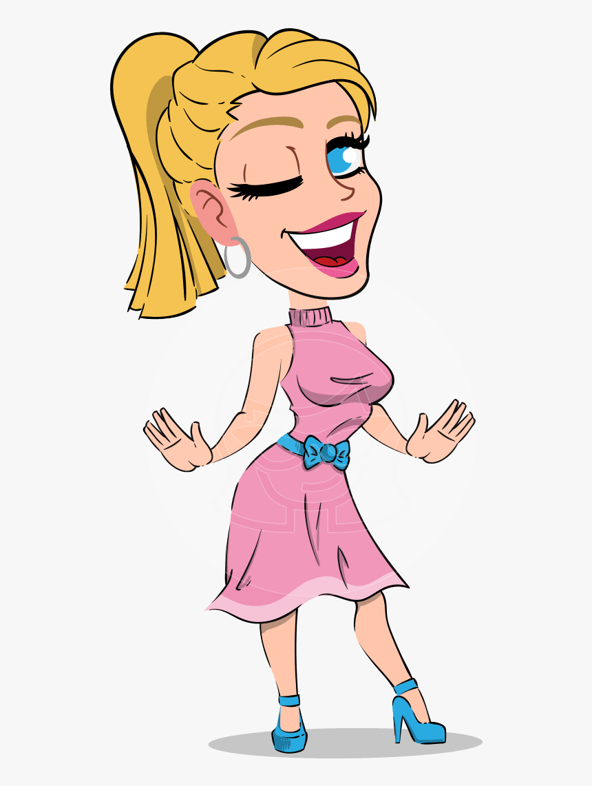 Simple Style Cartoon Of A Blonde Girl Vector Cartoon - Blonde Girl Cartoon Character Png, Transparent Png, Free Download