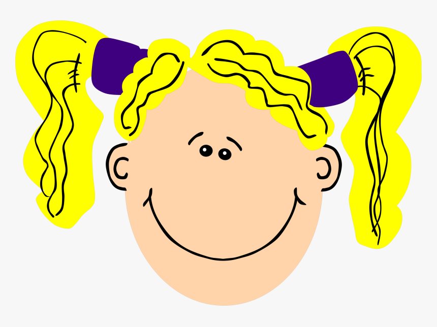 Happy Girl Face Clipart - Clip Art Girls Face, HD Png Download, Free Download