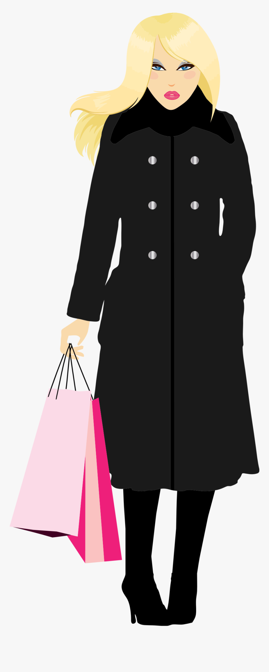 Blonde Woman Shopping Clip Arts - Blonde Woman Clip Art, HD Png Download, Free Download