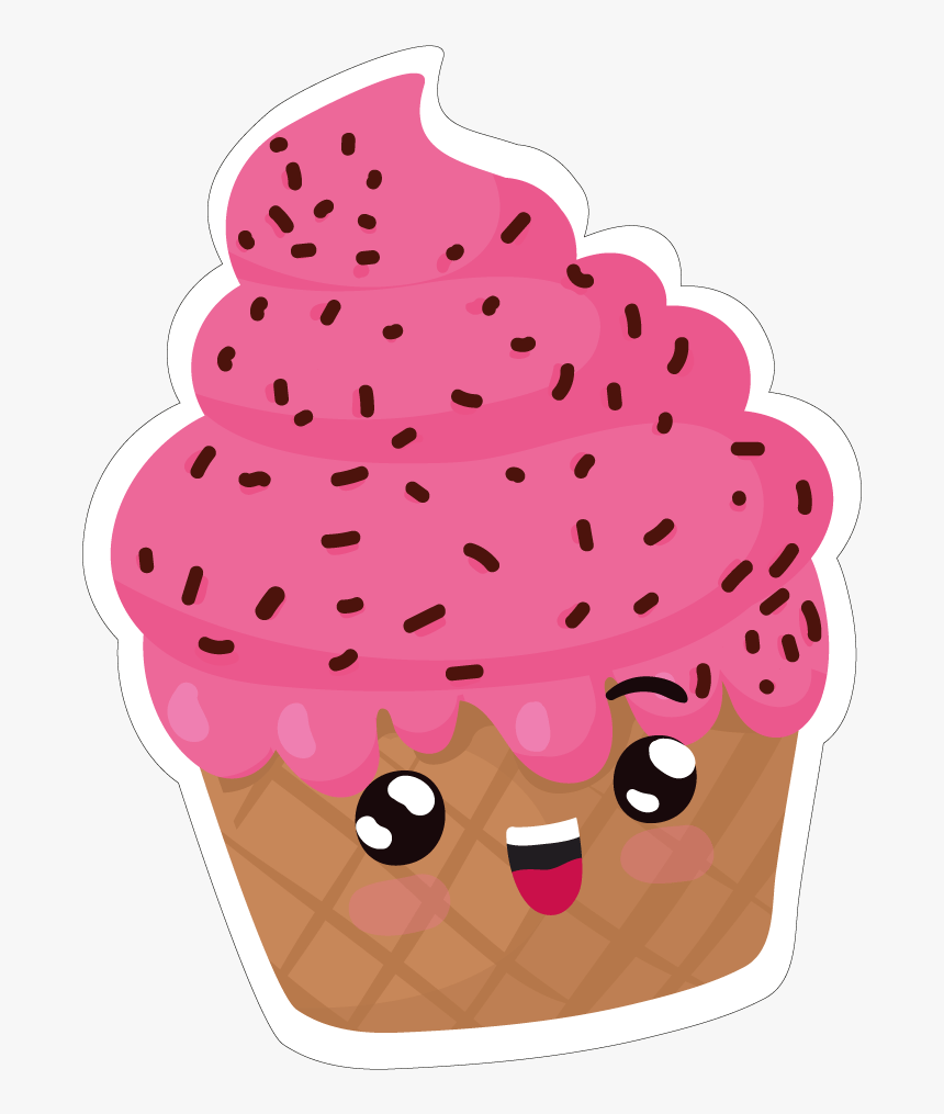 Vector Ice Cream Png , Png Download - Cupcake Sticker Png, Transparent Png, Free Download