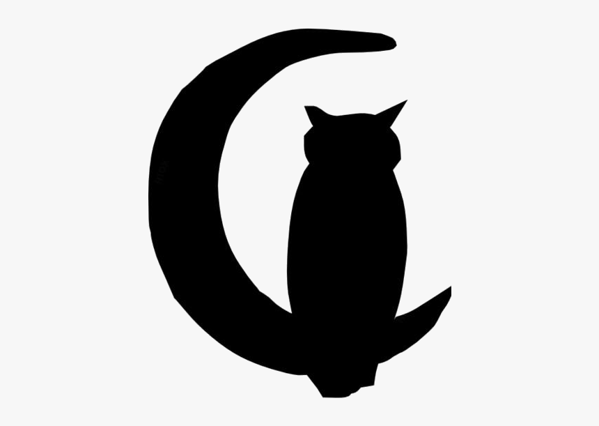 Transparent Owl Moon Drawing, Owl Moon Png Image - Black Cat, Png Download, Free Download