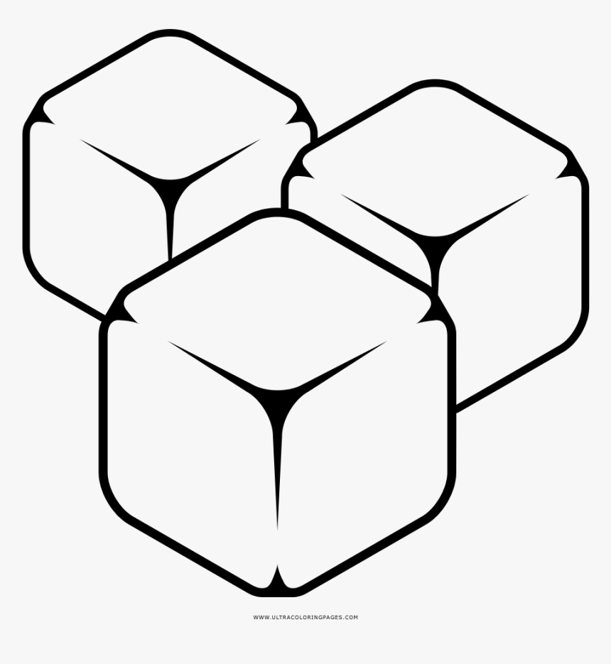 Ice Cubes Coloring Page - Ice Cubes Drawing Png, Transparent Png, Free Download