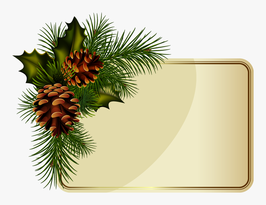 Wreath Christmas New Year Clip Art - Pine Cone Border Clipart, HD Png Download, Free Download