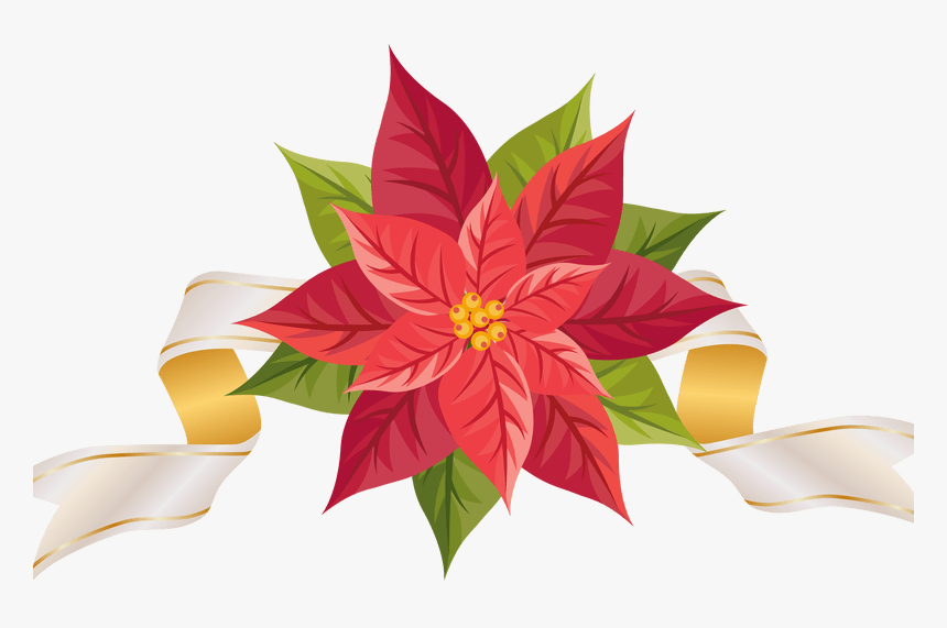 Poinsettia Clipart Garland - Poinsettia Png, Transparent Png, Free Download