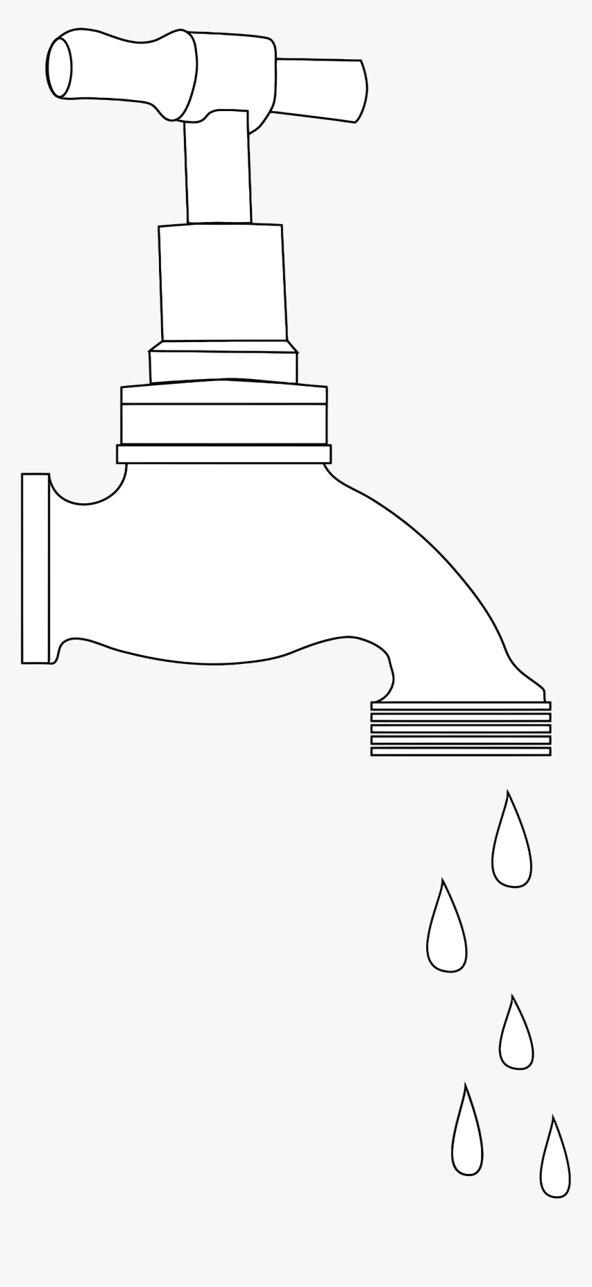 Dripping Tap Line Art Clip Arts - Gambar Kran Air Menetes, HD Png Download, Free Download