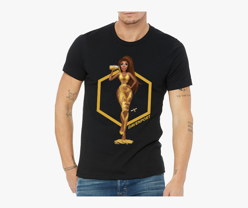 Dripping In Honey - Bella Canvas 3001c Black Tees, HD Png Download, Free Download