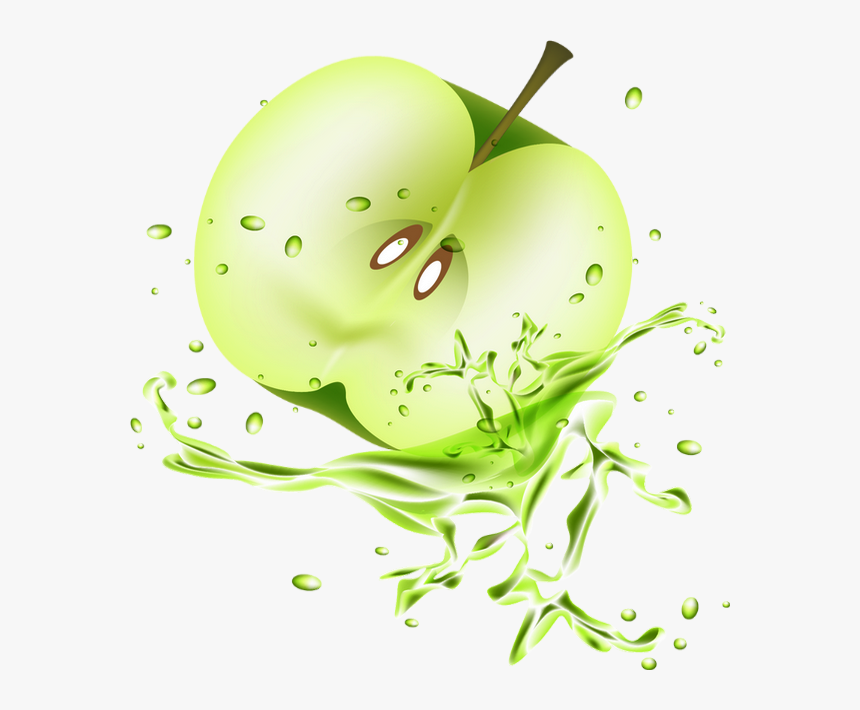 Pomme Verte Png, Tube Fruit, Splash - Apple Juice, Transparent Png, Free Download