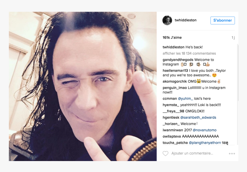 Tom Hiddleston Loki Instagram, HD Png Download, Free Download