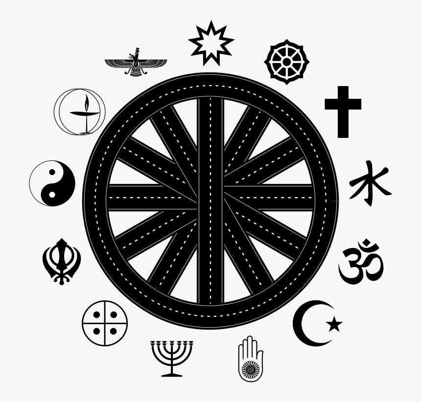 One Road Many Paths - Religious Symbols In A Circle, HD Png Download, Free Download