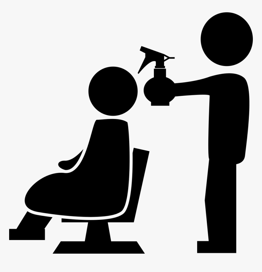 Hairdresser With Spray Bottle Behind The Client Of - Hairdressers Png, Transparent Png, Free Download