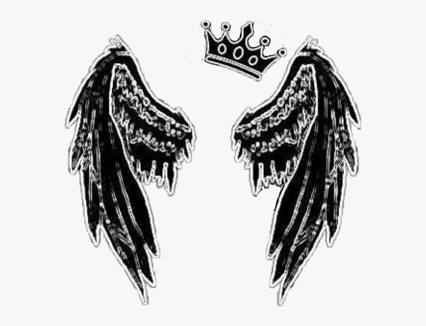 #queen #angel #wings #black #tumblrgirl #tumblr - Asas De Anjo Gacha Life, HD Png Download, Free Download