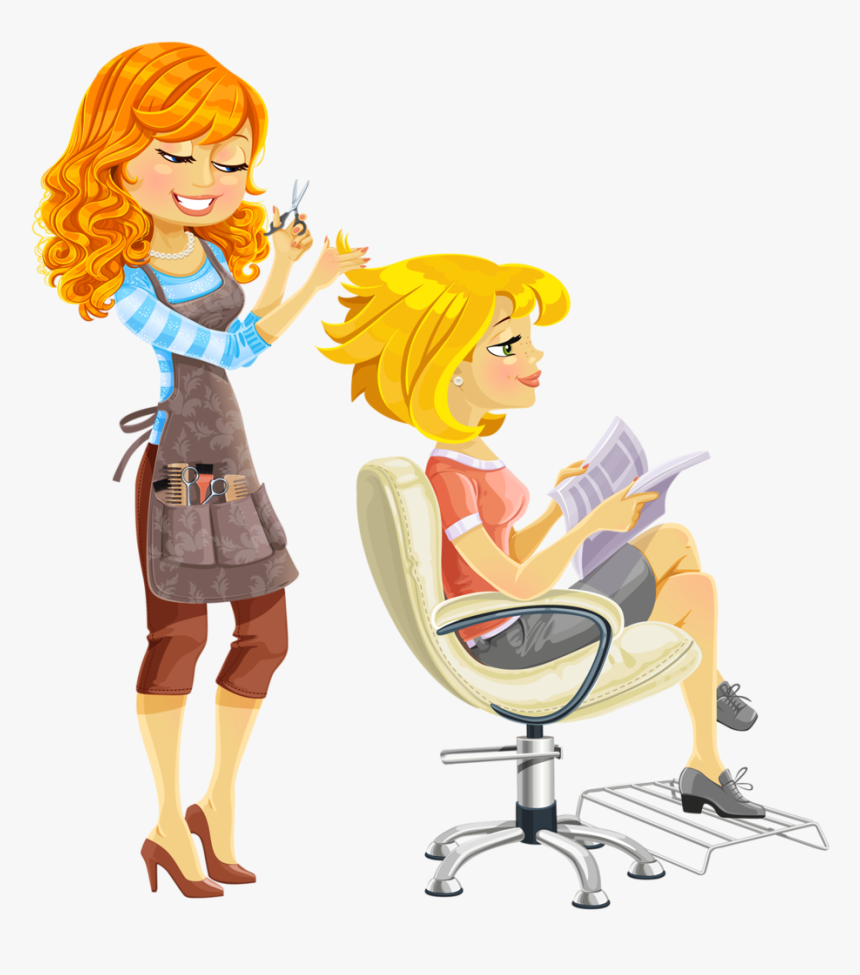 Transparent Cartoon Hair Png - Clip Art Hairdresser, Png Download, Free Download