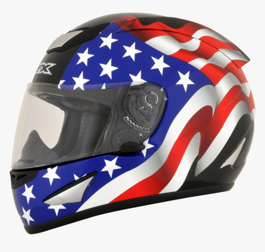 Afx Unisex Black Motorcycle - Usa Flag Motorcycle Helmet, HD Png Download, Free Download