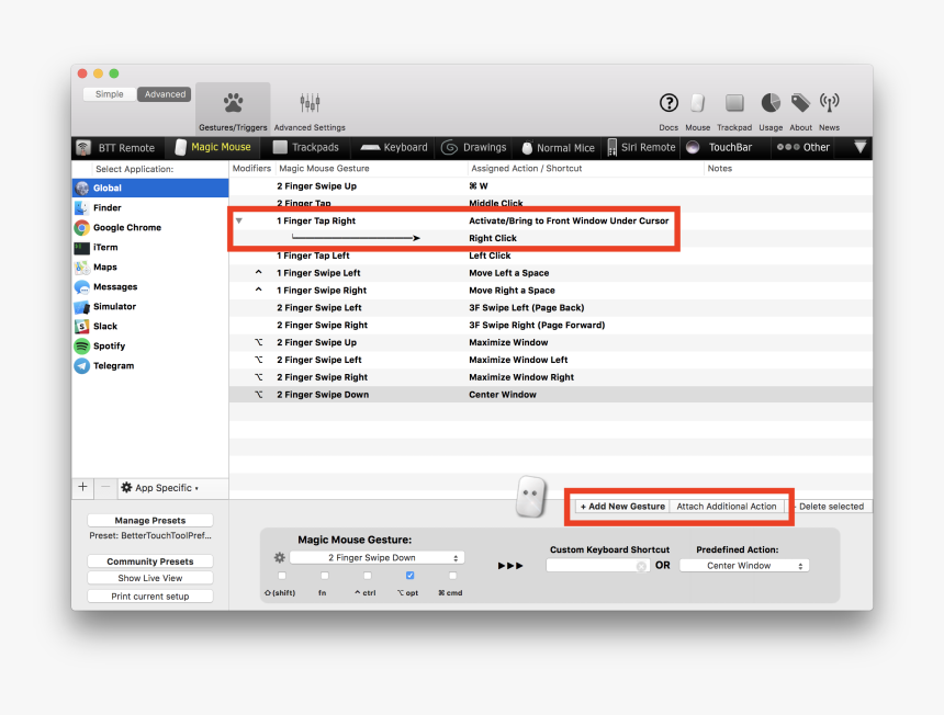 Image Showing Gesture Config - Better Touch Tool Json, HD Png Download, Free Download