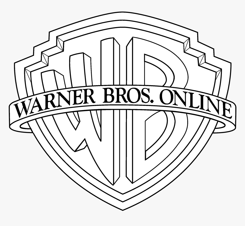 Warner Bros Online Logo Black And White - Warner Bros Logo White Png, Transparent Png, Free Download