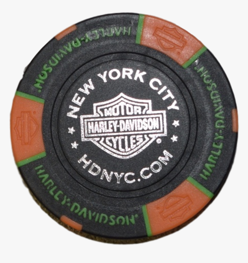 Nyc Black/orange/green Poker Chip - Harley Davidson Poker Chips New York, HD Png Download, Free Download