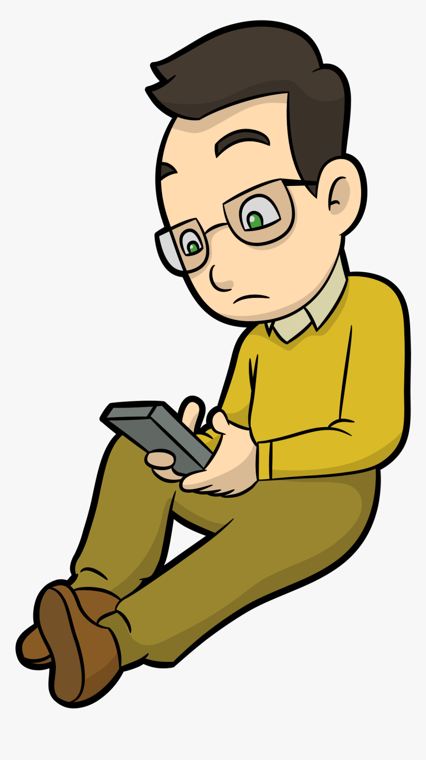 Cartoon Picture Of A Man Texting , Transparent Cartoons - Cartoon Texting On The Phone, HD Png Download, Free Download