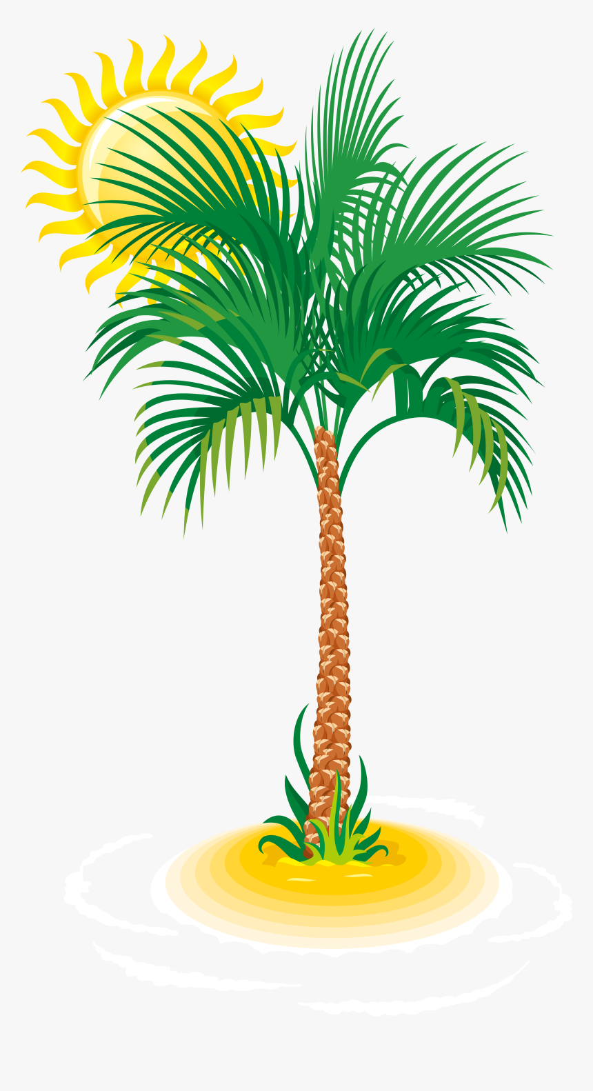 Sun Palm Tree Png, Transparent Png, Free Download