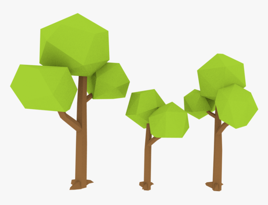 3d Palm Tree Png - Low Poly Tree Png, Transparent Png, Free Download