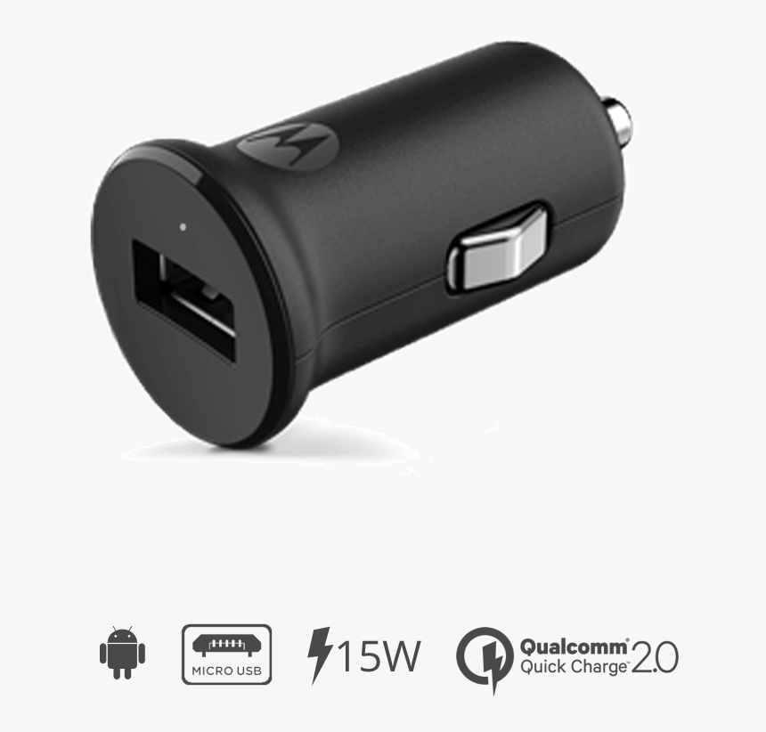 Motorola Turbopower 15 Car Charger Micro-usb Data Cable - Car Charger Motorola, HD Png Download, Free Download